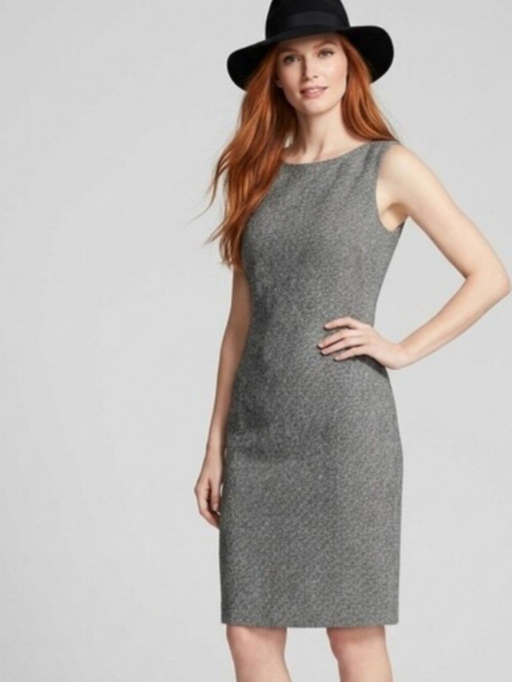 Ann Taylor LOFT 100% Wool Gray Sheath Dress